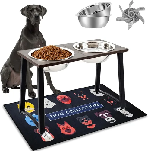 Miniatura 8 de ADENGL - Cuencos elevados para perros para perros extra grandes y grandes, soporte elevado de 40,6 cm de altura con 2 cuencos de acero inoxidable