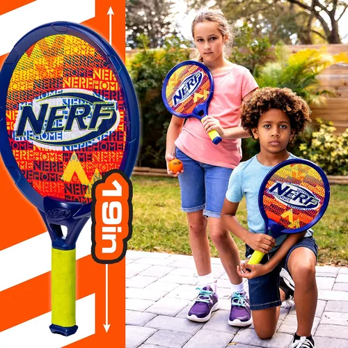 Miniatura 2 de Nerf Small Driveway Tennis Set for Kids - 2 Player Kids Tennis Set - Rackets and Foam Ball - Indoor + Outdoor - (2) Rackets + Foam Ball Included