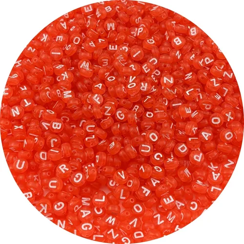 Miniatura 17 de 1000 cuentas redondas de acrílico del alfabeto para la fabricación de joyas y manualidades (cuentas blancas de letras coloridas)