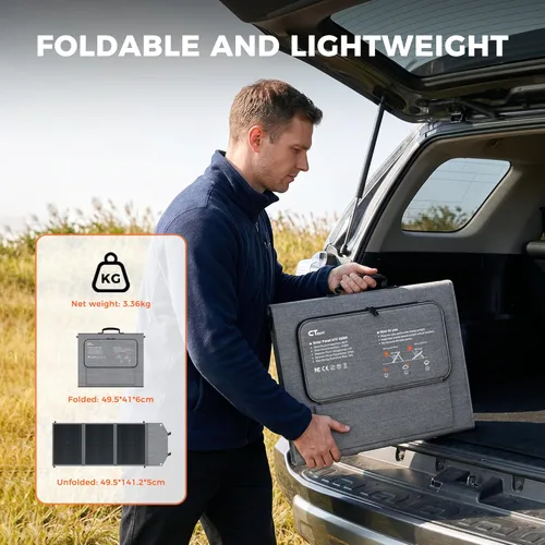 Miniatura 3 de 100W Portable Solar Panel for Power Station Generator, 19.8V Foldable Solar Cell with High-Efficiency Battery, IP65 Waterproof, Solar Charger for