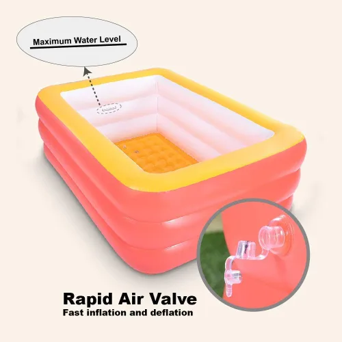 Miniatura 7 de Piscina inflable, piscinas infantiles de 59 x 45 x 20 pulgadas con suelo suave inflable, piscinas inflables duraderas para patio trasero, jardín