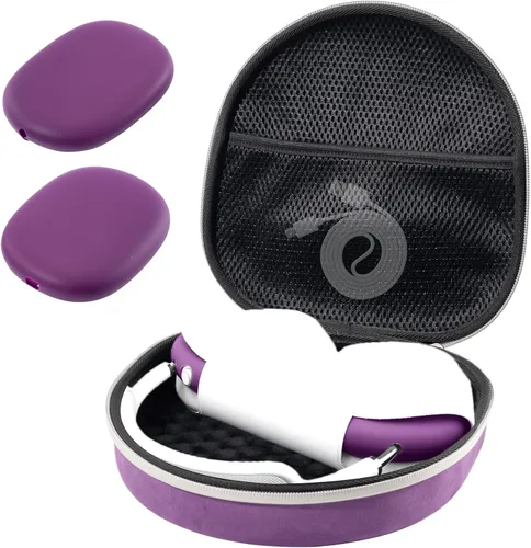 Miniatura 13 de ProCase Estuche Rígido para AirPods Max, Estuche de Viaje Portátil para Auriculares con Cubierta de Silicona para Almohadillas y Bolsillo de Malla