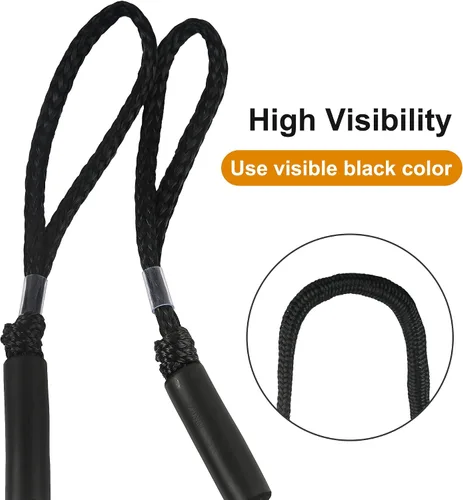 Miniatura 5 de Cuerda de amarre para lancha de 3.5 pies, paquete de 2 amarres para embarcaciones para acoplamiento de cables elásticos negros, accesorios