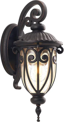 Lámpara de porche al aire libre de 18 pulgadas con montaje en pared, aplique de pared exterior de bronce antiguo para garaje, accesorio vintage de