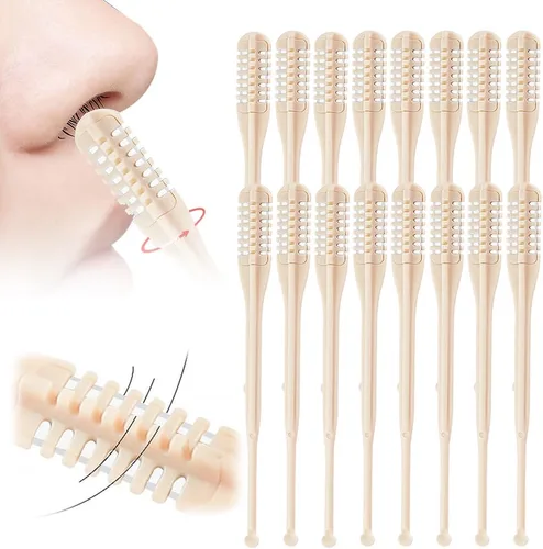 Miniatura 8 de Cortador de pelo nasal 2 en 1, herramienta de eliminación de vello de fosa nasal de doble cabeza, recortador de vello manual portátil para nariz