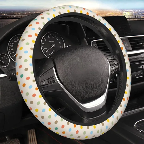 Miniatura 10 de Funda para volante con diseño floral abstracto de flores rosadas para mujeres, hombres y niñas, accesorios de automóvil, decoración antideslizante