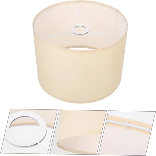 Miniatura 2 de Uonlytech Elegante pantalla de lino beige de repuesto para lámpara de pie de lino, pantalla de escritorio, fácil de instalar, clips extraíbles