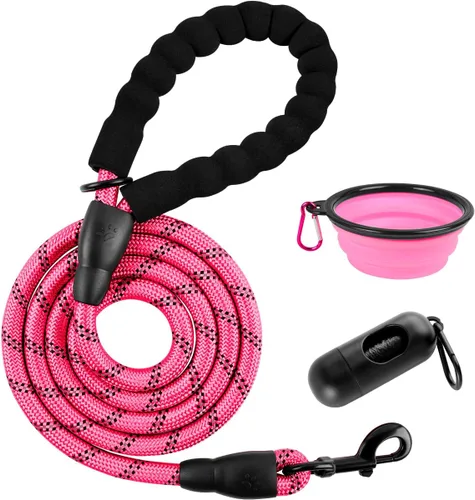 Miniatura 42 de BARKBAY Correas de perro para perros grandes, correa resistente de 4/5/6 pies con cómodo mango acolchado e hilos altamente reflectantes para perros