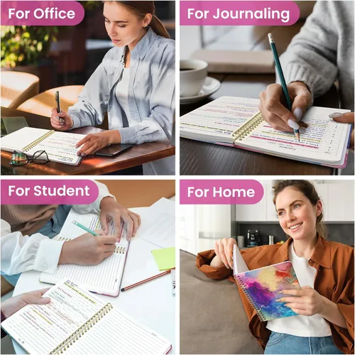 Miniatura 7 de Taja Cuaderno de Diario en Espiral con Líneas para Mujeres, A5 Lindo Cuaderno de Tapa Dura con Rayas Universitarias para Trabajo y Toma de Notas