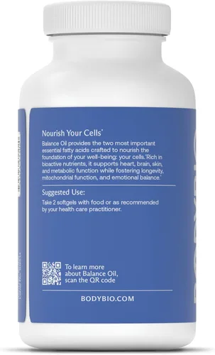Miniatura 3 de BodyBio Aceite de equilibrio - Suplemento vegano Omega 3 6 - Aceite de cártamo y linaza prensado en frío - Apoya la función cerebral, la piel