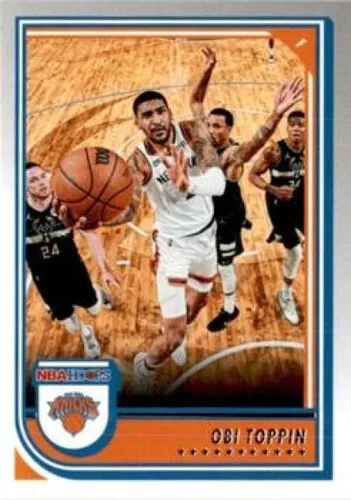 Panini NBA Hoops #21 Obi Toppin New York Knicks 2022-23 - Tarjeta oficial de baloncesto de la NBA en estado crudo (NM o mejor)