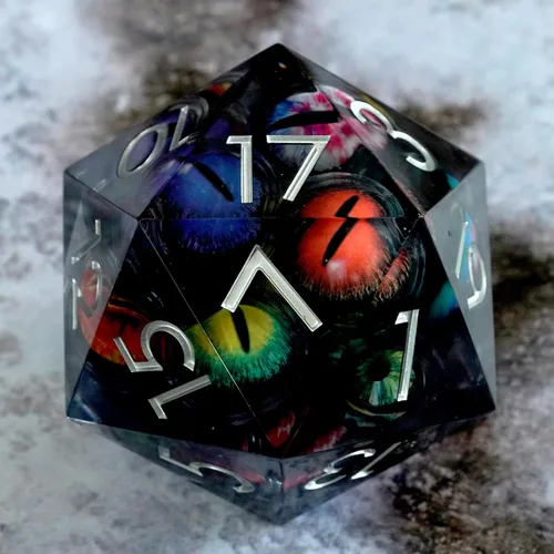 Miniatura 4 de Dados de mazmorras y dragones D20,3.346 in Dragon Eye D20,Dados de núcleo líquido para TTRPG