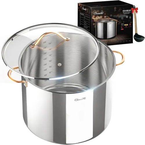 Miniatura 10 de Ciwete - Sartén de 2 cuartos con tapa, cacerola de acero inoxidable de tres capas de 2 cuartos con tapa de acero inoxidable, 2 líneas de medición