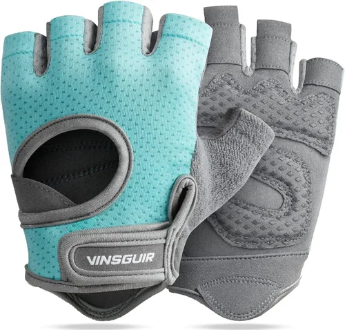 VINSGUIR Guantes de entrenamiento para mujeres y hombres, guantes de levantamiento de pesas transpirables para ejercicio de gimnasio, fitness, Azul