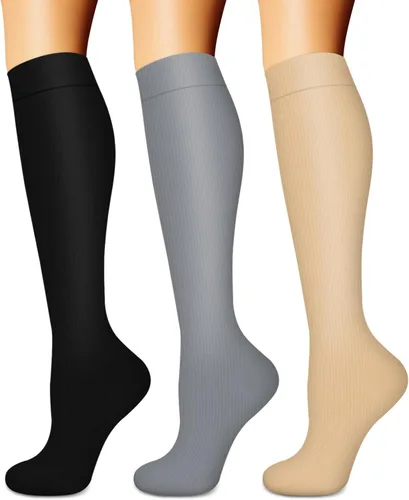 Miniatura 39 de Calcetines de compresión para mujeres y hombres (3 pares) – El mejor apoyo para enfermeras, correr, senderismo, recuperación y calcetines de vuelo