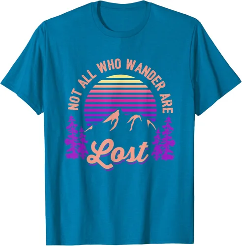Miniatura 60 de Not All Who Wander Are Lost Vintage Mountains - Camiseta de senderismo, Negro, S