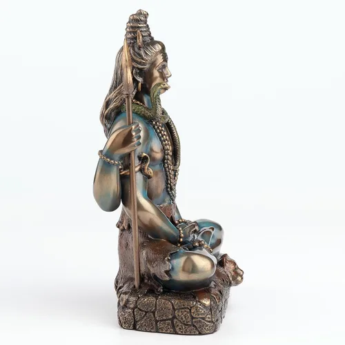 Miniatura 5 de Veronese Design Lord Shiva in Lotus Pose Hindu God Destroyer of Evil - Estatua de resina de 6.2 pulgadas de alto, acabado en bronce
