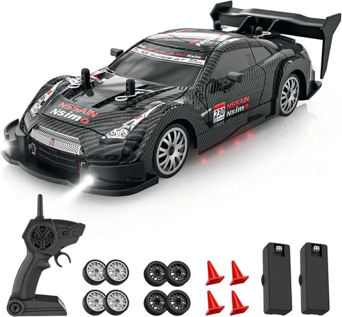 Coche RC Drift 1:20, auto de control remoto 4WD de alta velocidad con iluminación fría, autos de carreras RC a la deriva de 18.6 mi/h, regalos para