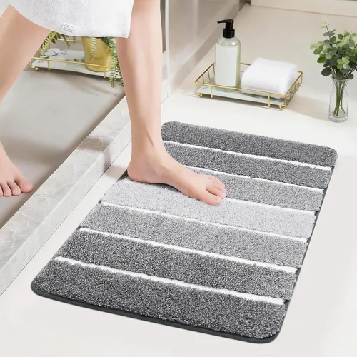 Miniatura 37 de COSY HOMEER Alfombras de baño de 24 x 17 pulgadas, ultra suaves y absorbentes, con respaldo de TPR antideslizante, lavable a máquina, alfombra Beige