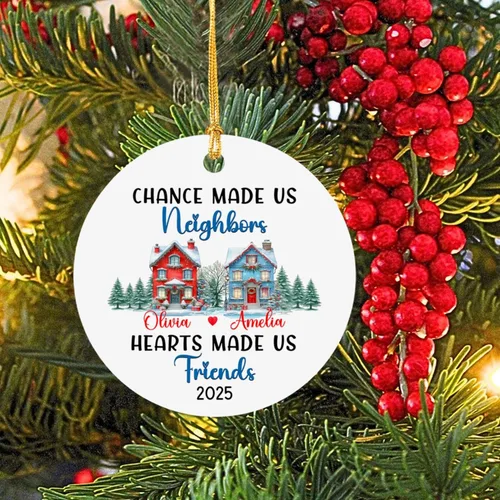 Miniatura 3 de Chance Made Us Neighbors - Adorno de Navidad personalizado para vecino, recuerdo de Navidad personalizado de agradecimiento de vecino, regalos