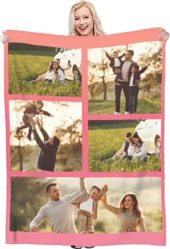 Miniatura 24 de Manta personalizada con foto y texto, manta personalizada con imagen, manta de franela para regalos personalizados para niños, adultos, amigos