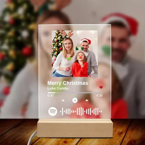 Miniatura 4 de Placa personalizada de Spotify con fotos personalizadas, regalos con fotos para novio, novia, placa de música personalizada de Spotify con regalos