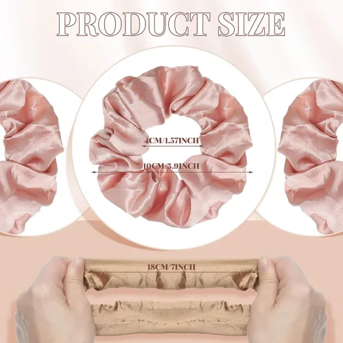 Miniatura 2 de 24 coleteros de satén para mujer, suaves que la seda para coleteros de cabello, lazos y bandas de moda para todo tipo de cabello, accesorios