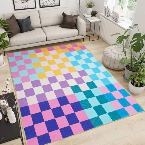 Miniatura 26 de Alfombra a cuadros de 2 x 3 pies, alfombra negra y blanca moderna para entrada interior, alfombra pequeña lavable a cuadros para baño, alfombra