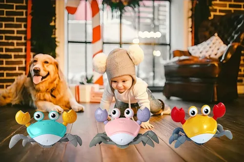 Miniatura 3 de Juguetes de Cangrejo para Bebés que Gatean, Juguetes de Criaturas Fantásticas, Juguetes Sensoriales para Bebés, Juguetes para Acostarse y Aprender