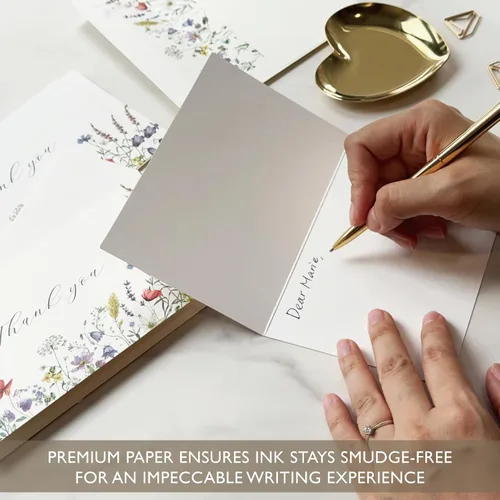 Miniatura 4 de Gooji Tarjetas de agradecimiento florales de verano 4 x 6 con sobres (paquete de 20 sobres a granel) a juego, flores silvestres, bodas, notas