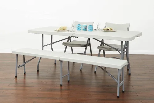 Miniatura 9 de Mesa cuadrada de resina multiuso Office Star Work Smart 36 x 36 x 29 pulgadas, MetalPlástico/Resina, Blanco