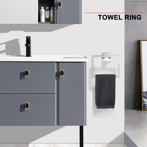 Miniatura 2 de Juego de accesorios de baño de 4 piezas, toallero de toalla de baño cromado, juego de soportes de barra de toalla de baño montados en la pared, kit