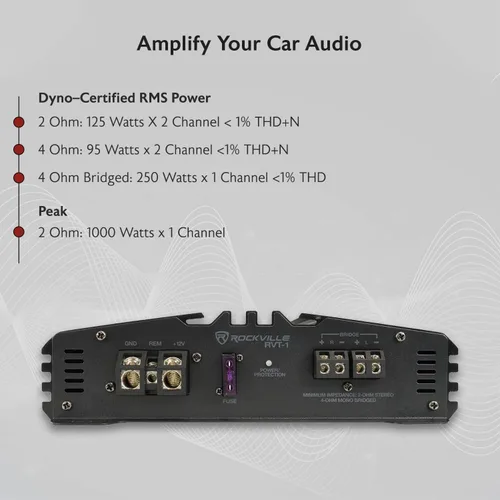 Miniatura 8 de Rockville RVA-M2 Amplificador de 2500 W pico/625 W CEA RMS