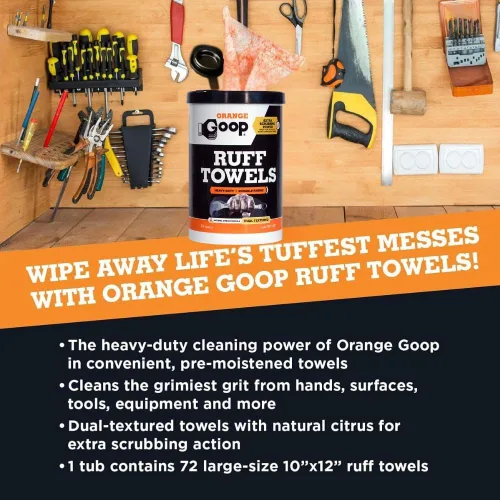 Miniatura 2 de GOOP Toallas naranjas resistentes con poder de fregar, toallitas de limpieza multiusos de doble textura de 10 x 12 pulgadas, eliminan la suciedad