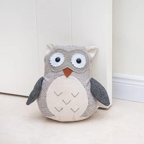 Miniatura 27 de Marwood Lindo tope de puerta decorativo para el hogar y la oficina, tope de puerta interior con peso de alpaca de tela de animal de peluche Gorra