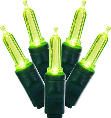 Miniatura 10 de Vickerman El juego de luces X6G7533 cuenta con 50 luces LED en cable verde con espacio de bombillas de 6 pulgadas, 25 pies, color lima