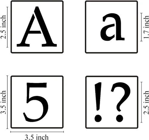 Miniatura 6 de Plantillas de letras del alfabeto de 2.5 pulgadas para pintar, paquete de 70 plantillas de letras y números con letreros para pintar sobre madera
