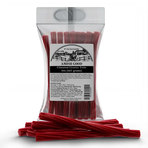 Miniatura 11 de Amish Good Gourmet Dulces de Regaliz Retorcidos - Golosina Premium Dulce y Masticable, Regaliz Retorcido Jumbo de Cereza Roja Snack Perfecto Menos