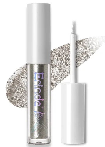 Miniatura 14 de Erinde Maquillaje delineador de ojos con purpurina líquida, delineador de ojos metálico brillante, resistente al agua, brillo debajo de la sombra