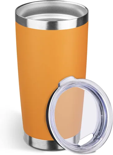 Miniatura 21 de StarSpeed Vaso de 20oz a granel con tapa, acero inoxidable de doble pared aislada al vacío, taza de café con recubrimiento de polvo para bebidas
