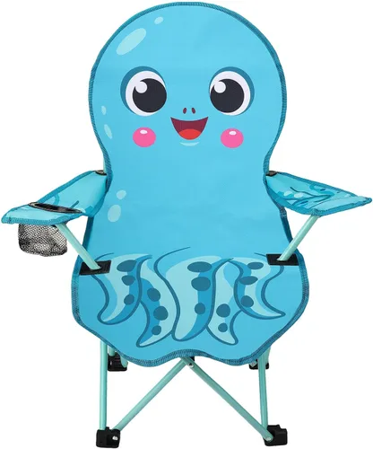 Miniatura 13 de KABOER Silla plegable para césped y camping para niños con portavasos y bolsa de transporte, sillas de camping para niños rosado sirena