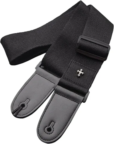 Correa de guitarra, correas de guitarra de bajo acústico, eléctrica, tejido simple, extremos de cuero, ajustables, vintage, con bolsillo para púas