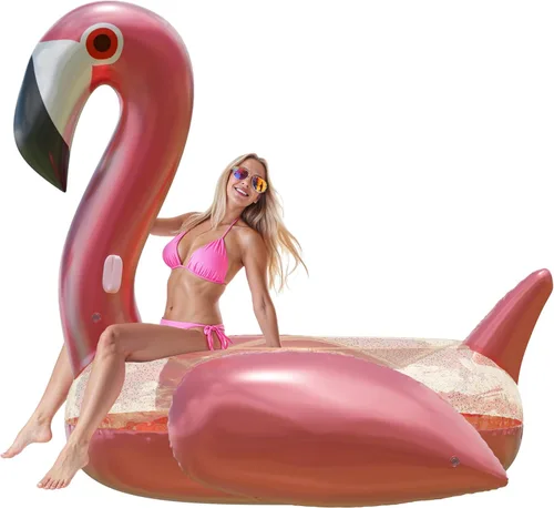 Miniatura 13 de JAMBO Flotador inflable para tumbona de piscina, 70 x 47 pulgadas, flotador de piscina con almohada, balsa de salón de agua, flotador de piscina