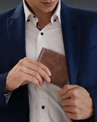 Miniatura 13 de Swallowmall Cartera de piel con bloqueo Rfid para hombre, billetera plegable con tarjeta extraíble, 2 ventanas para identificación, 10 ranuras