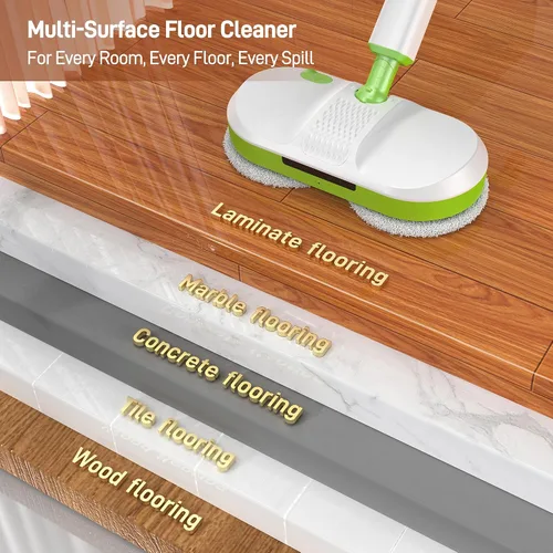 Miniatura 6 de AlfaBot Trapeador eléctrico inalámbrico, limpiador eléctrico de piso con faro LED y rociador de agua, hasta 60 minutos, autopropulsado con gran
