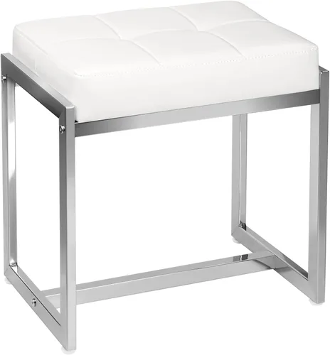 Miniatura 10 de Taburete de tocador, taburetes de silla de tocador para sala de maquillaje, taburete cuadrado de lino para tocador, otomanos pequeños acolchados