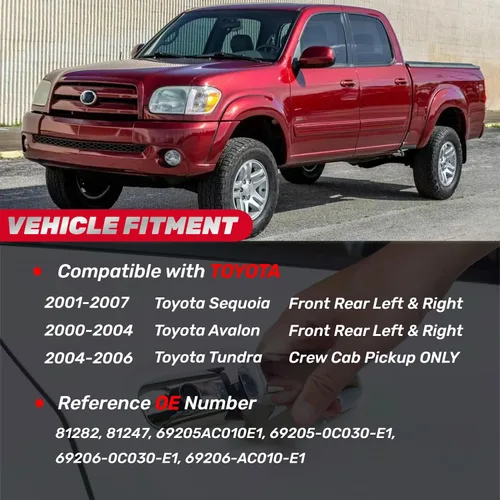Miniatura 2 de Manija de Puerta Interior Delantera Trasera Izquierda Conductor Derecha Pasajero para Toyota Sequoia 2001-2007, Toyota Tundra (Solo Cabina Doble)