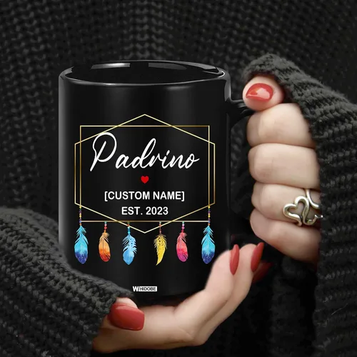 Miniatura 5 de WHIDOBE Tazas de café personalizadas Padrino Madrina, propuesta de regalos de padrinos de dios, juego de tazas españolas de propuesta de Madrina