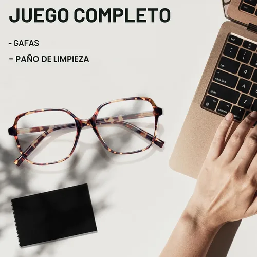 Miniatura 7 de Miyya Gafas de Bloqueo de Luz Azul para Mujeres, Gafas de Luz Azul para Mujeres Gafas de Moda Sobredimensionadas *Leopardo diluido azul