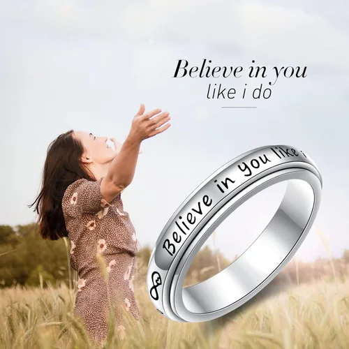 Miniatura 7 de Anillo de ansiedad para mujer, plata de ley 925, anillos giratorios para aliviar el aburrimiento, TDAH, autismo, anillos antiestrés, joyería